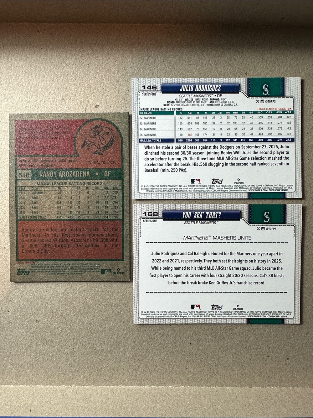3 Cole Young Rookies + Cal Raleigh/Julio Rodriguez/Naylor Mariners lot of 19 - Picture 7 of 15